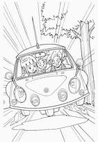 coloriage dragon ball z la voiture de sangohan